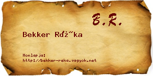 Bekker Réka névjegykártya